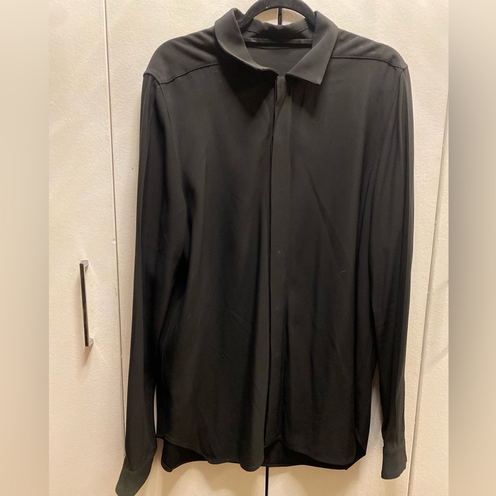 Rick Owens Plain Concealed-Front Button Down Blac… - image 3